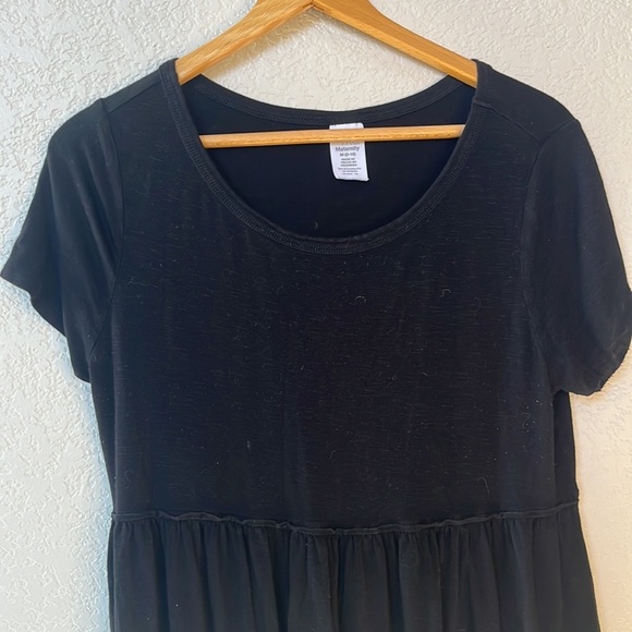 Time and Tru Maternity Shirt Baby doll peplum Top Black size Medium - Picture 4 of 12